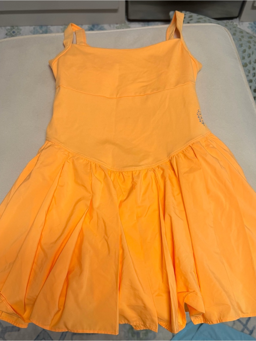 Free People Bright Orange Mini Dress with Full Skirt